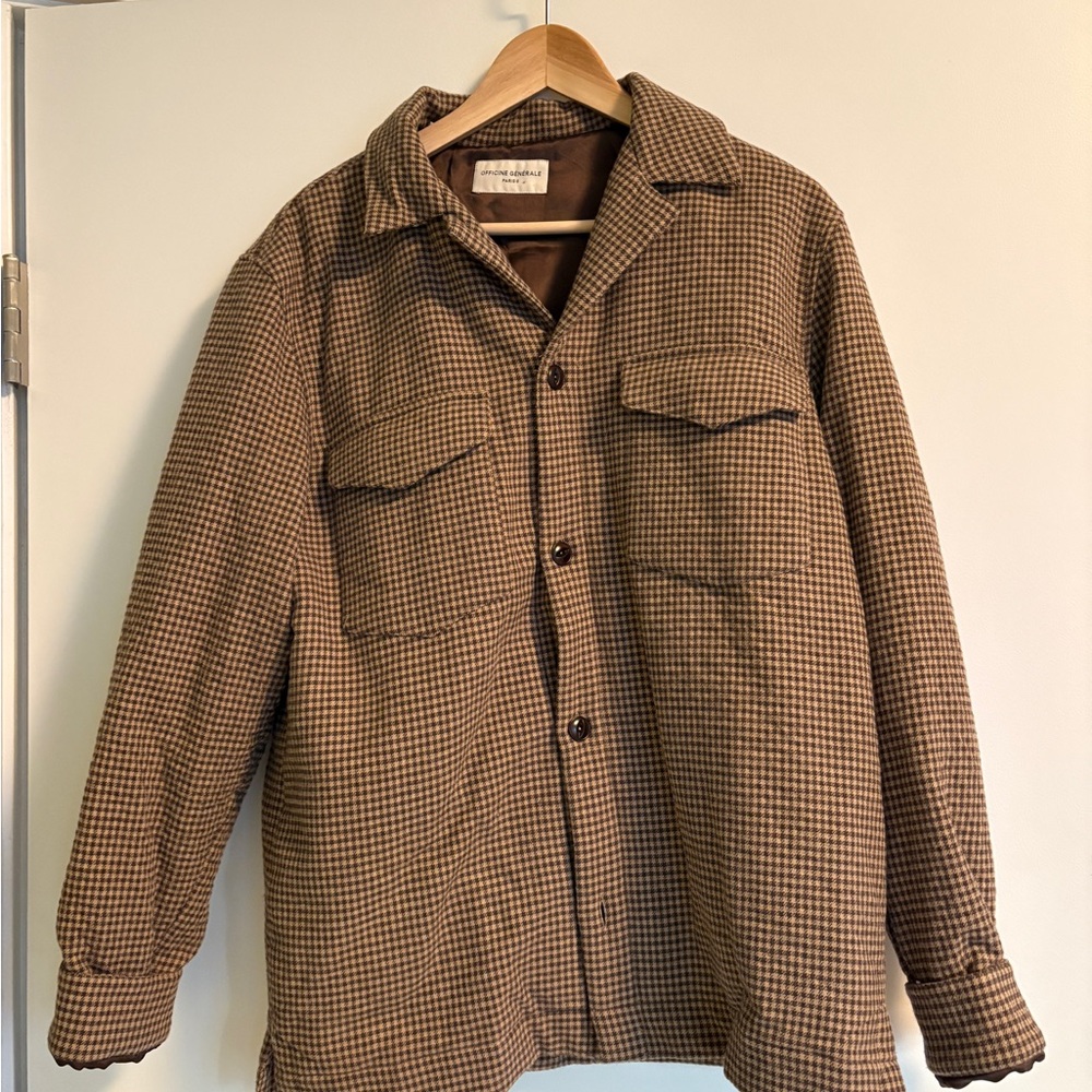 Officine Generale plaid oversized jacket